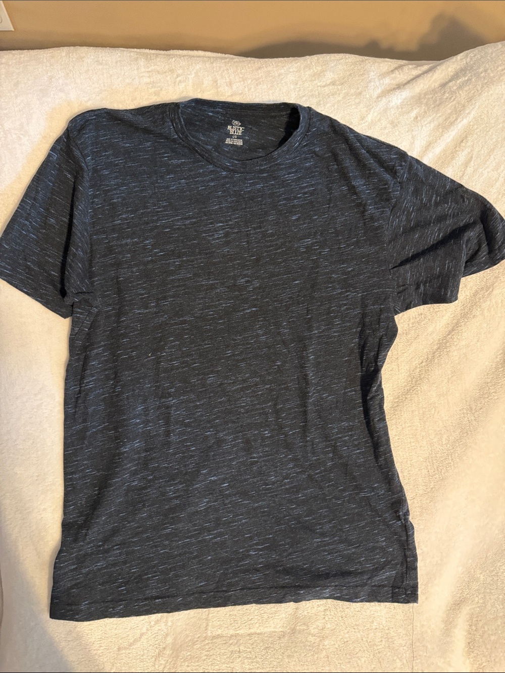 Men's Short-Sleeve Heathered Dark Blue Crew Tee